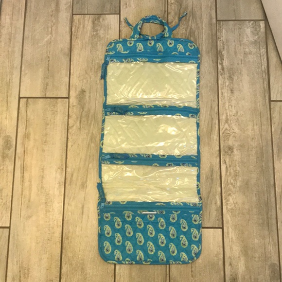 Vera Bradley hanging makeup bag- Blue Paisley - Picture 2 of 8